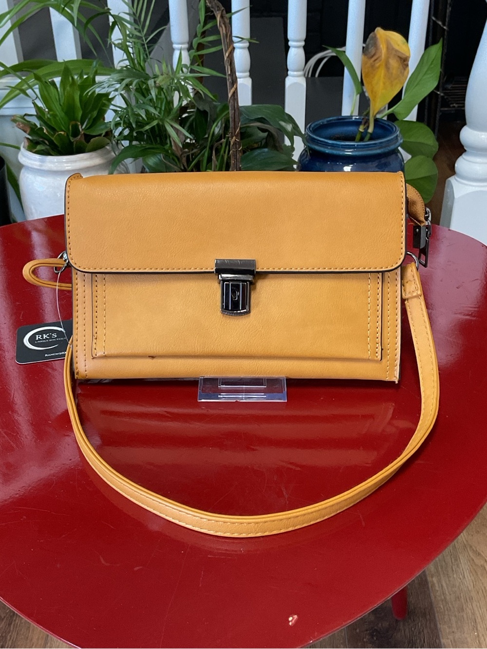 Yellow Crossbody Leather Shoulder Bag